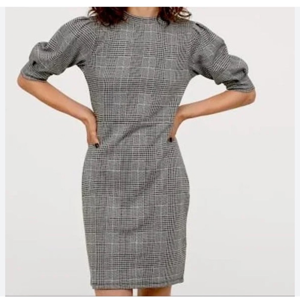 Moving Sale! Herringbone Puff Sleeve Dress